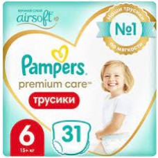 Подгузники-трусики Pampers Premium Care Pants Extra Large 6 (15+ кг) 31 шт.
