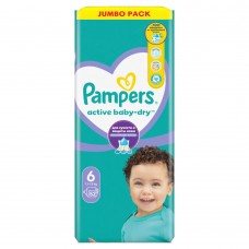 PAMPERS Подгузники Active Baby-Dry 6 Extra Large (13-18 кг) 52шт.
