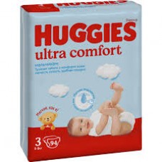 Huggies Ultra Comfort 3 (5-9кг) для мальчиков 94 шт.