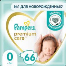 Подгузники Pampers Premium Care 0 Newborn (до 3 кг) 66шт