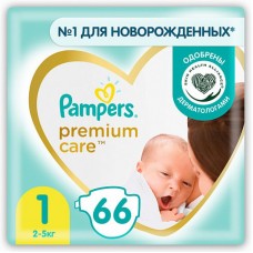 Подгузники Pampers Premium Care 1 Newborn (2-5 кг) 66 шт