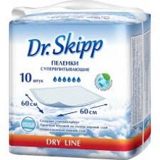 Пелёнки впитывающие Dr. Skipp Dry Line (60х60см) 10 шт.