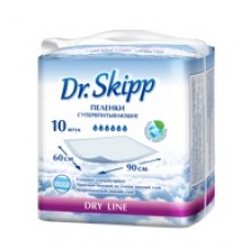 Пелёнки впитывающие Dr. Skipp Dry Line (60х90см) 10шт. 