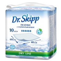 Пелёнки впитывающие Dr. Skipp Dry Line (60х40см) 10шт.
