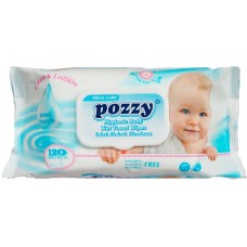 Влажные салфетки детские Pozzy , 120 шт с крышкой