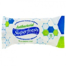 Влажные салфетки Super fresh антибактериальные 15шт