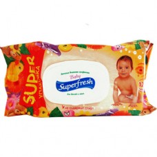 Влажные салфетки Super fresh для детей и мам с клапаном 120шт.(с календулой)